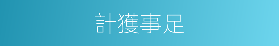 計獲事足的意思