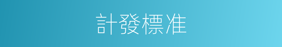 計發標准的同義詞
