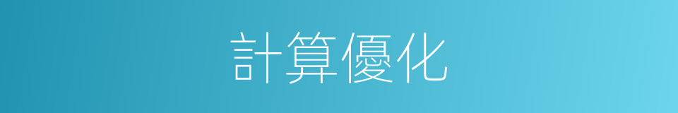 計算優化的同義詞