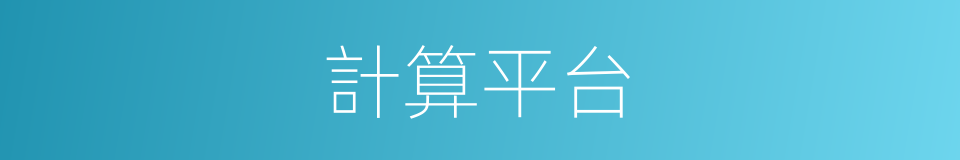計算平台的同義詞