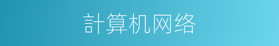 計算机网络的意思