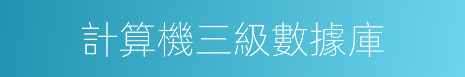 計算機三級數據庫的同義詞