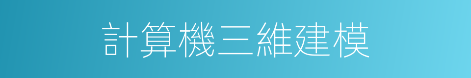 計算機三維建模的同義詞