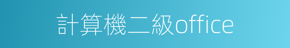 計算機二級office的同義詞