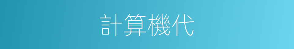 計算機代的同義詞