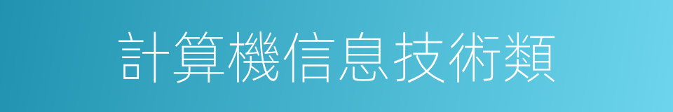 計算機信息技術類的同義詞