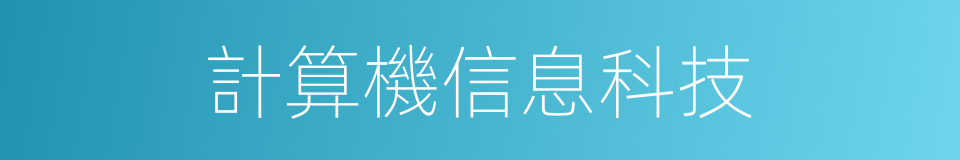 計算機信息科技的同義詞