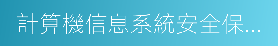 計算機信息系統安全保護條例的同義詞