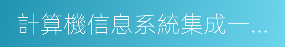 計算機信息系統集成一級資質的同義詞