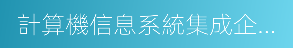 計算機信息系統集成企業資質的同義詞