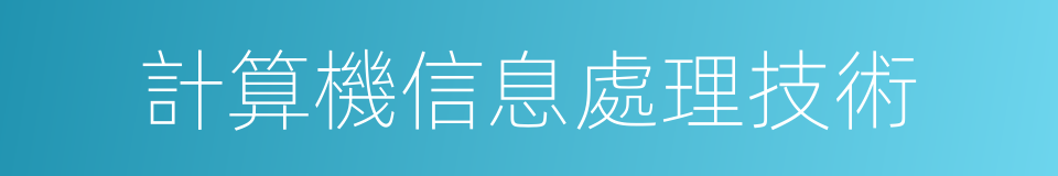 計算機信息處理技術的同義詞