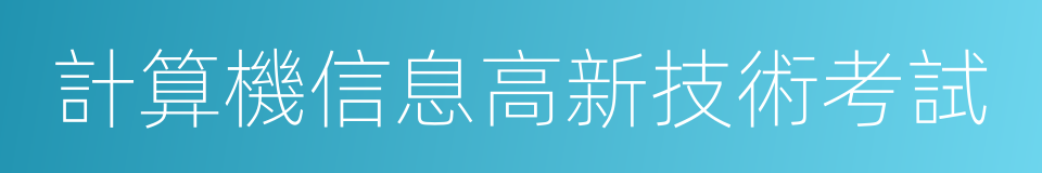 計算機信息高新技術考試的同義詞