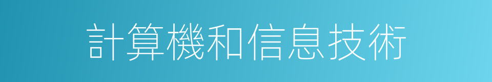 計算機和信息技術的同義詞