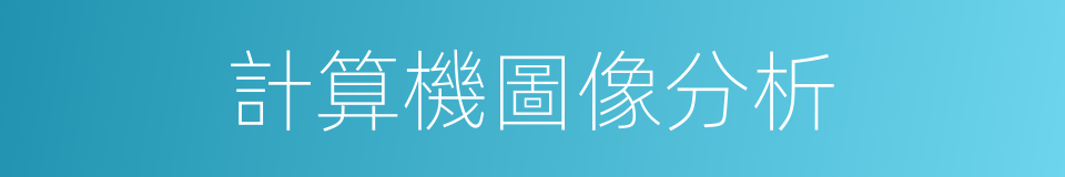 計算機圖像分析的同義詞