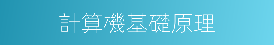 計算機基礎原理的同義詞