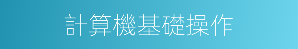 計算機基礎操作的同義詞