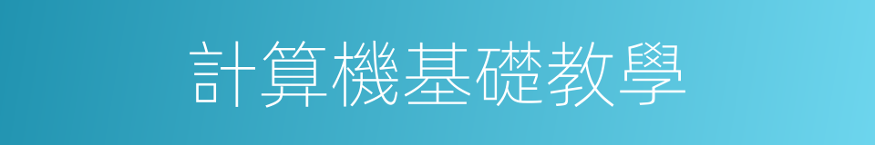 計算機基礎教學的同義詞