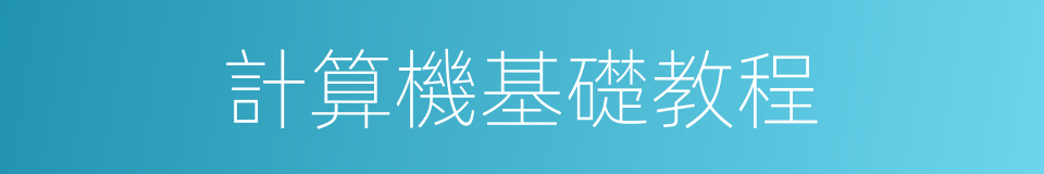 計算機基礎教程的同義詞