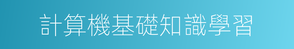 計算機基礎知識學習的同義詞