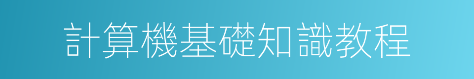 計算機基礎知識教程的同義詞