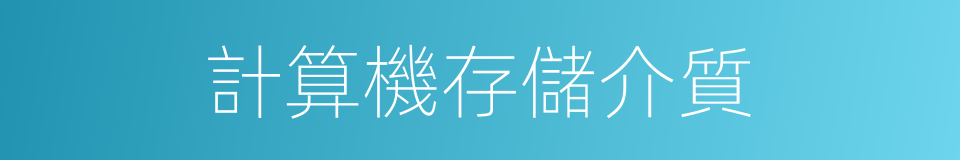 計算機存儲介質的同義詞