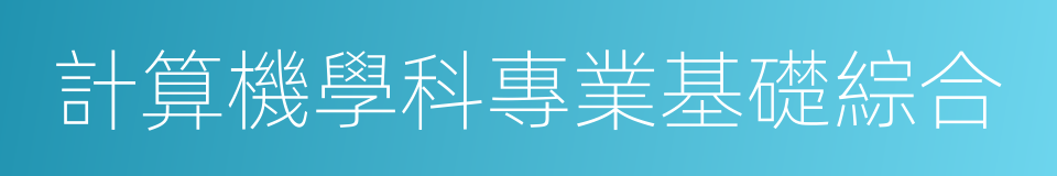 計算機學科專業基礎綜合的同義詞