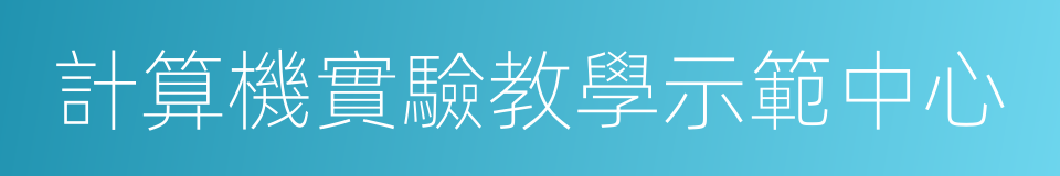 計算機實驗教學示範中心的同義詞