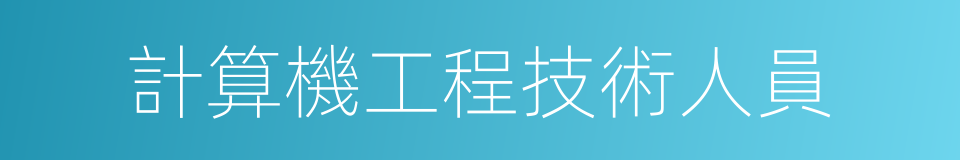 計算機工程技術人員的同義詞