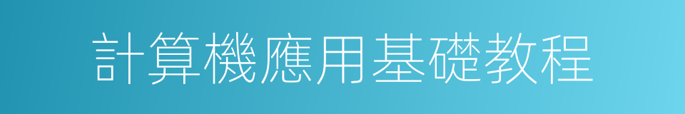 計算機應用基礎教程的同義詞