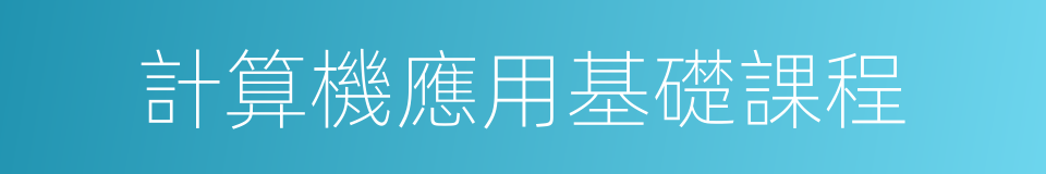 計算機應用基礎課程的同義詞