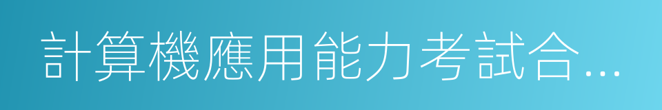 計算機應用能力考試合格證書的同義詞