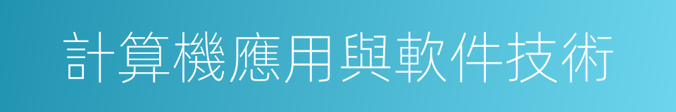 計算機應用與軟件技術的同義詞