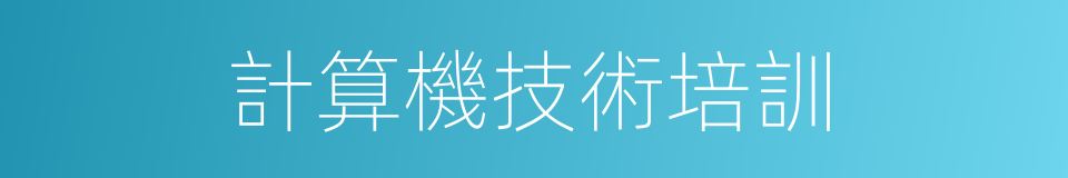 計算機技術培訓的同義詞