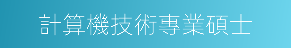 計算機技術專業碩士的同義詞