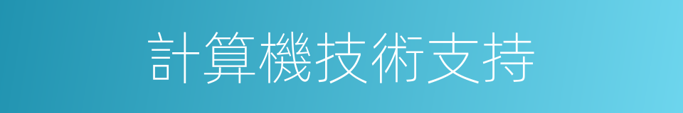 計算機技術支持的同義詞