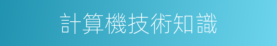 計算機技術知識的同義詞