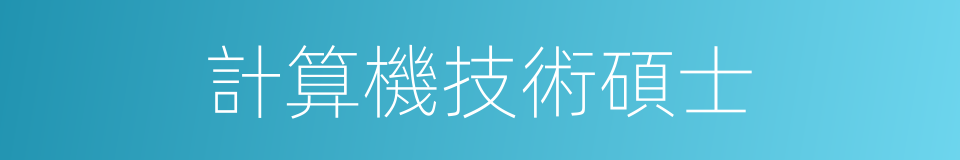 計算機技術碩士的同義詞