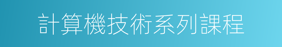 計算機技術系列課程的同義詞