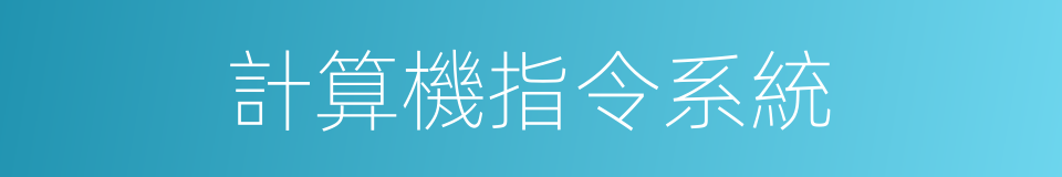 計算機指令系統的同義詞