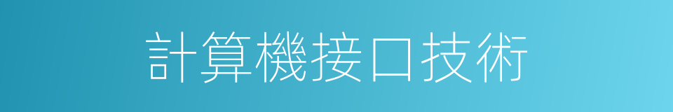 計算機接口技術的同義詞