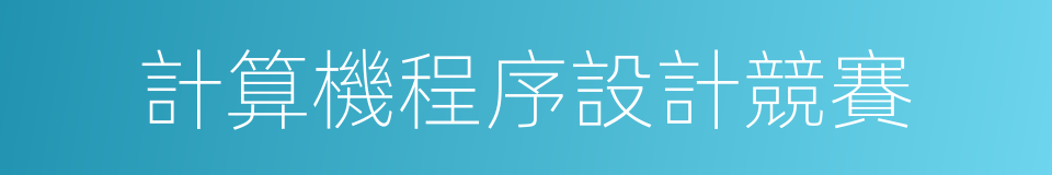 計算機程序設計競賽的同義詞