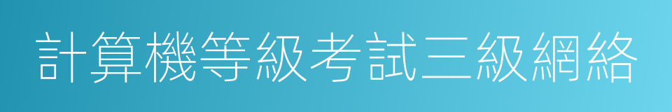 計算機等級考試三級網絡的同義詞