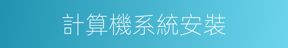 計算機系統安裝的同義詞