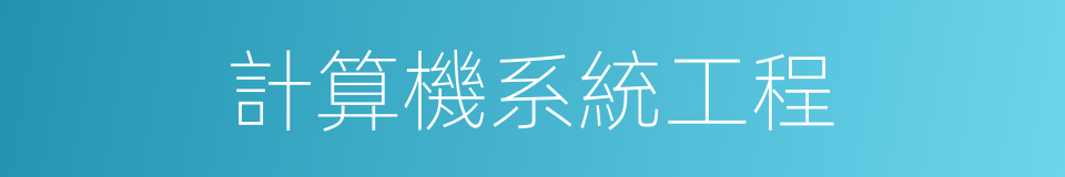 計算機系統工程的同義詞