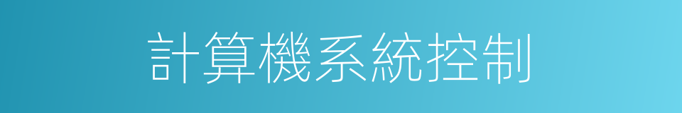 計算機系統控制的同義詞