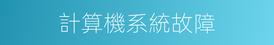 計算機系統故障的同義詞