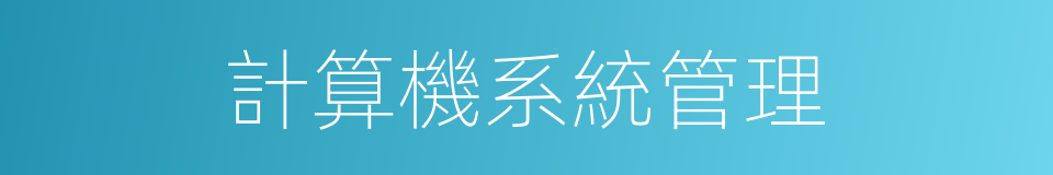 計算機系統管理的同義詞