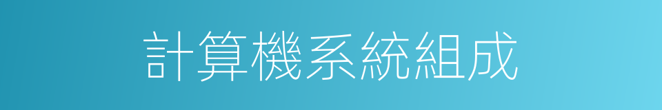 計算機系統組成的同義詞