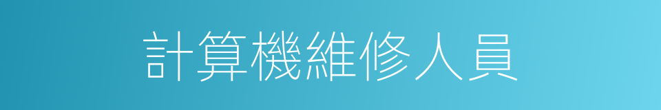 計算機維修人員的同義詞