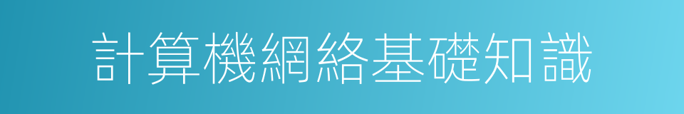 計算機網絡基礎知識的同義詞